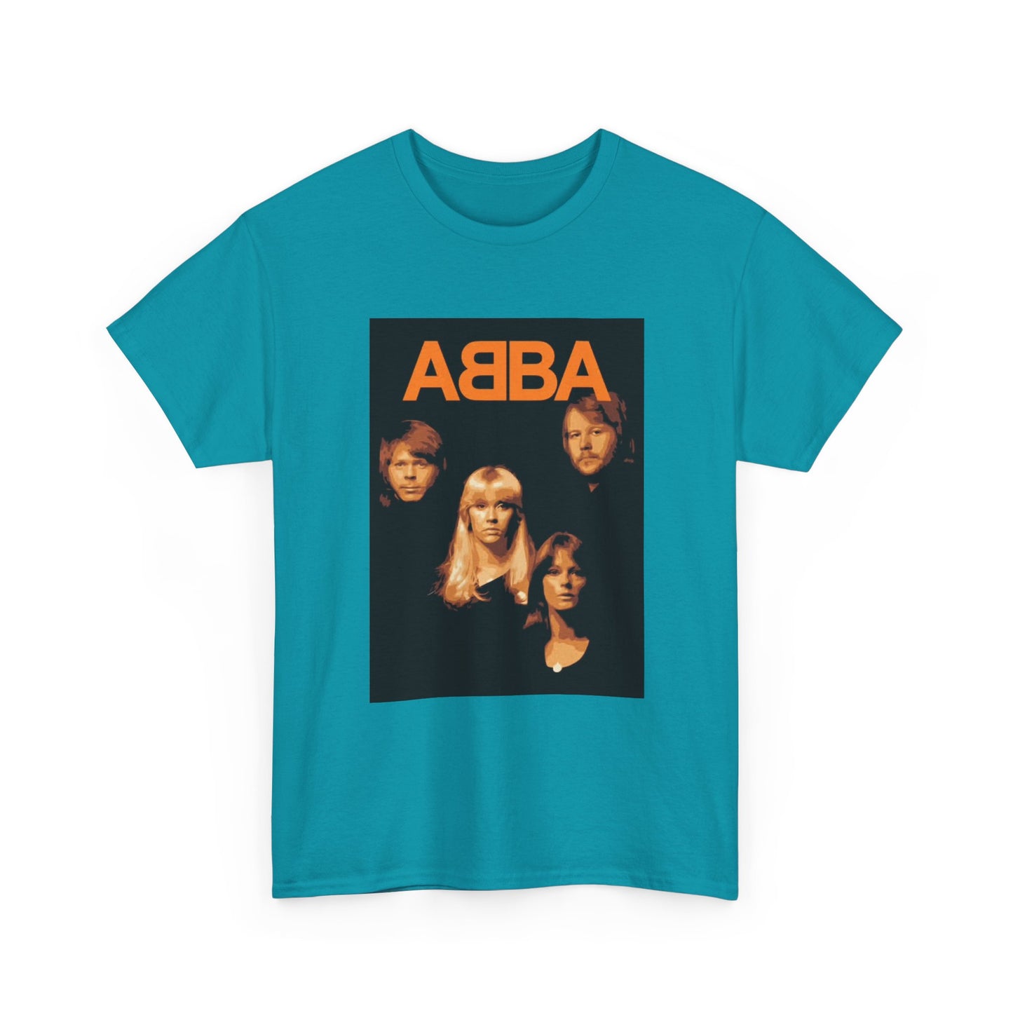 Abba T-shirt vintage retro neon lights classic music Unisex Heavy Cotton Tee