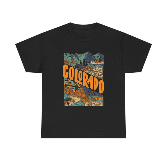 Colorado Mountains Graphic T Shirt Unisex Heavy Cotton Tee