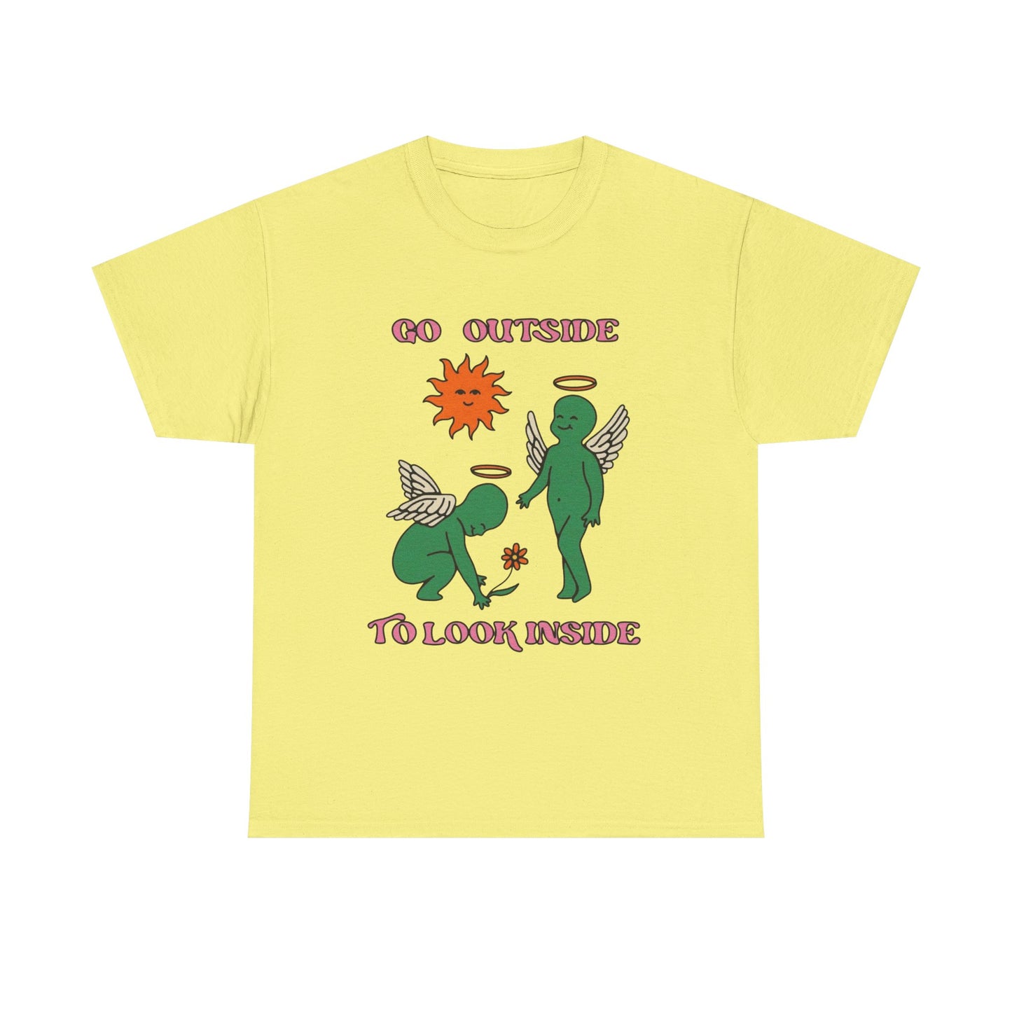 Go Outside To Look Inside Graphic T Shirt NEW Adult Unisex Heavy Cotton Tee