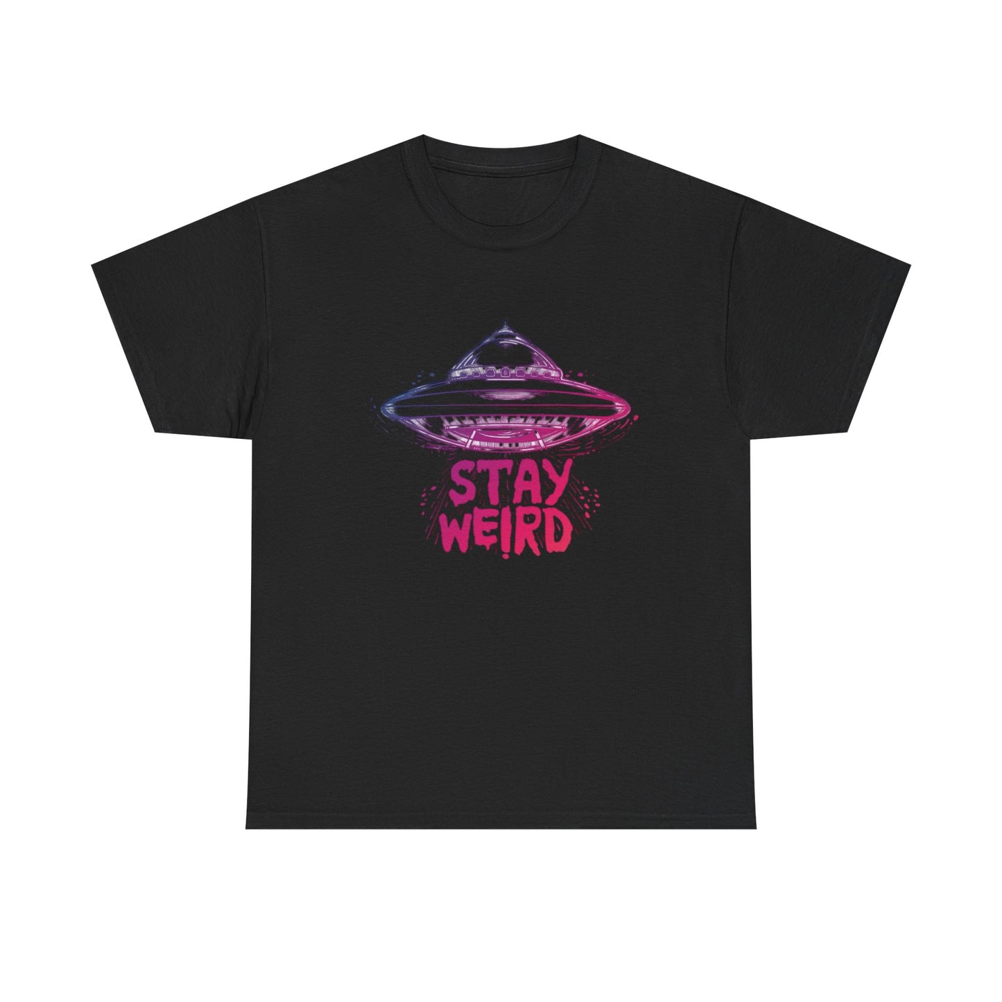 Stay Weird Aliens T Shirt Graphic Unisex Heavy Cotton Tee NEW GIFT