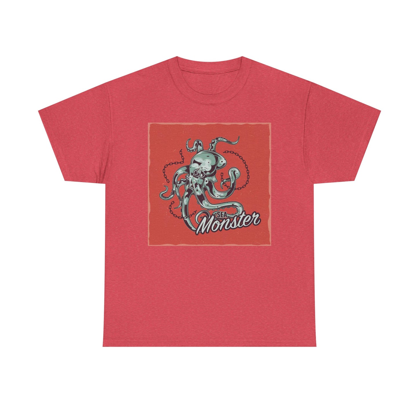 Sea Monster Graphic T Shirt Unisex Heavy Cotton Tee