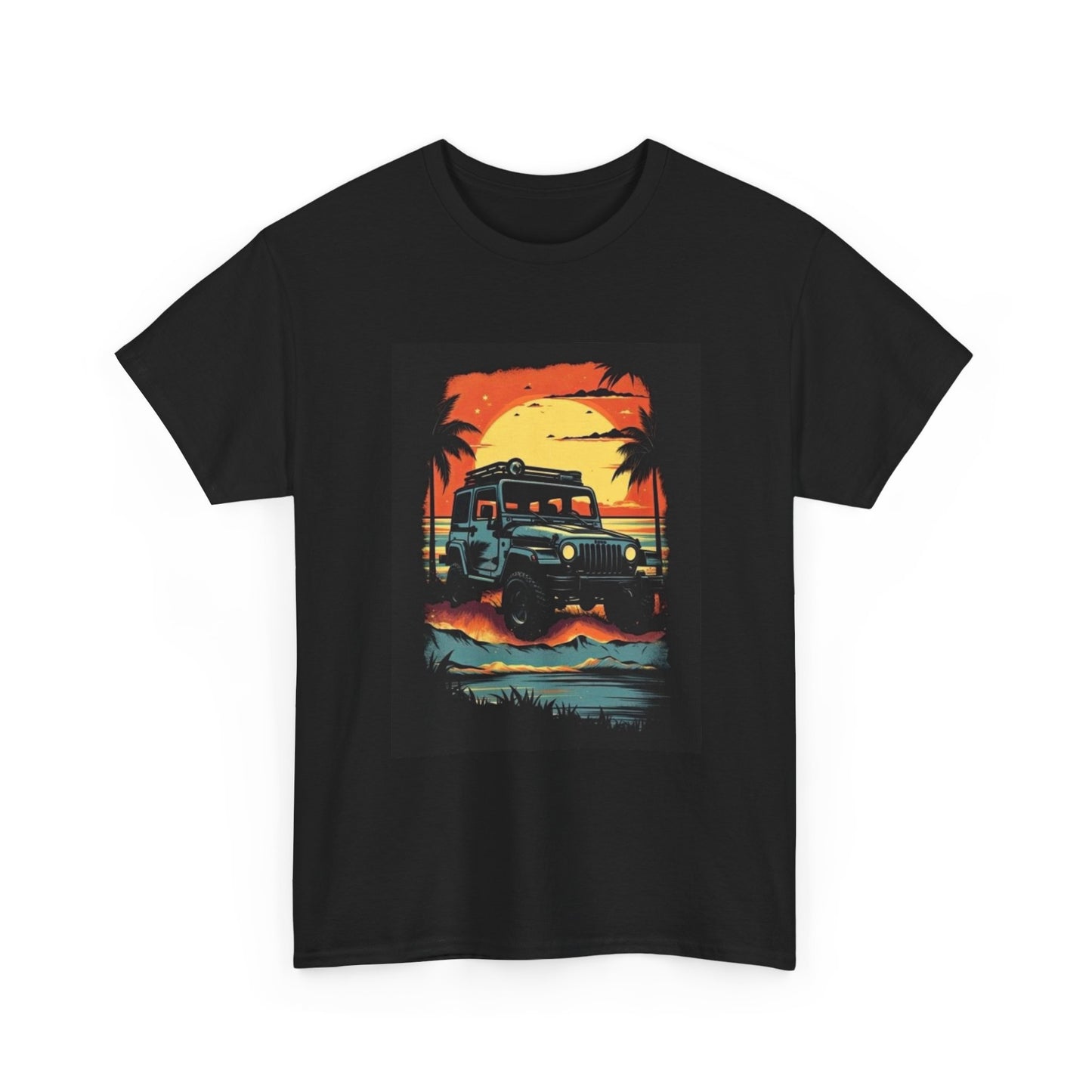 Jeep Excursion Tshirt Beach Vibes Graphic Unisex Heavy Cotton Tee