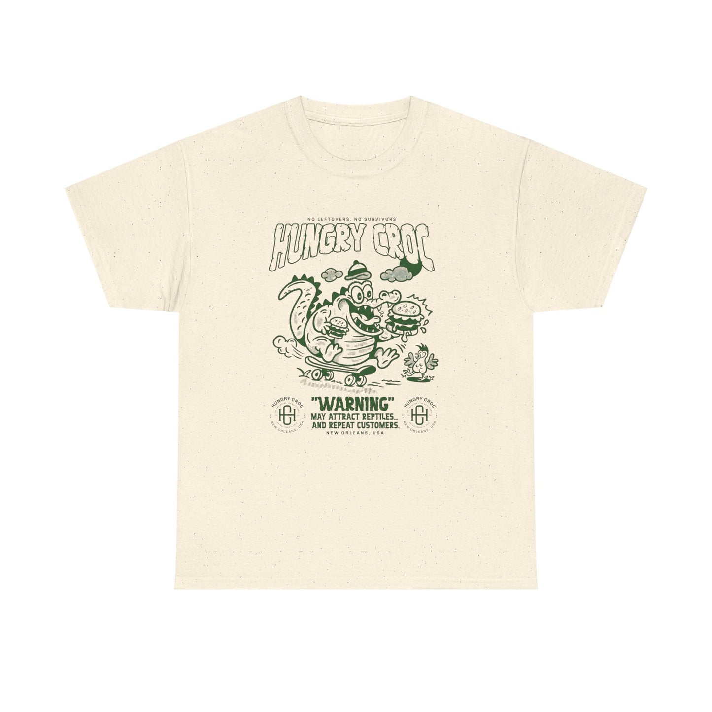 Hungry Croc Alligator Graphic T-Shirt Comfy Cotton Tee Brand NEW