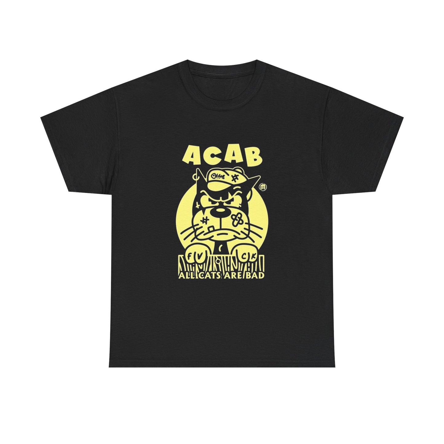 All Cats Are Bad Funny Graphic T Shirt Unisex Heavy Cotton Tee