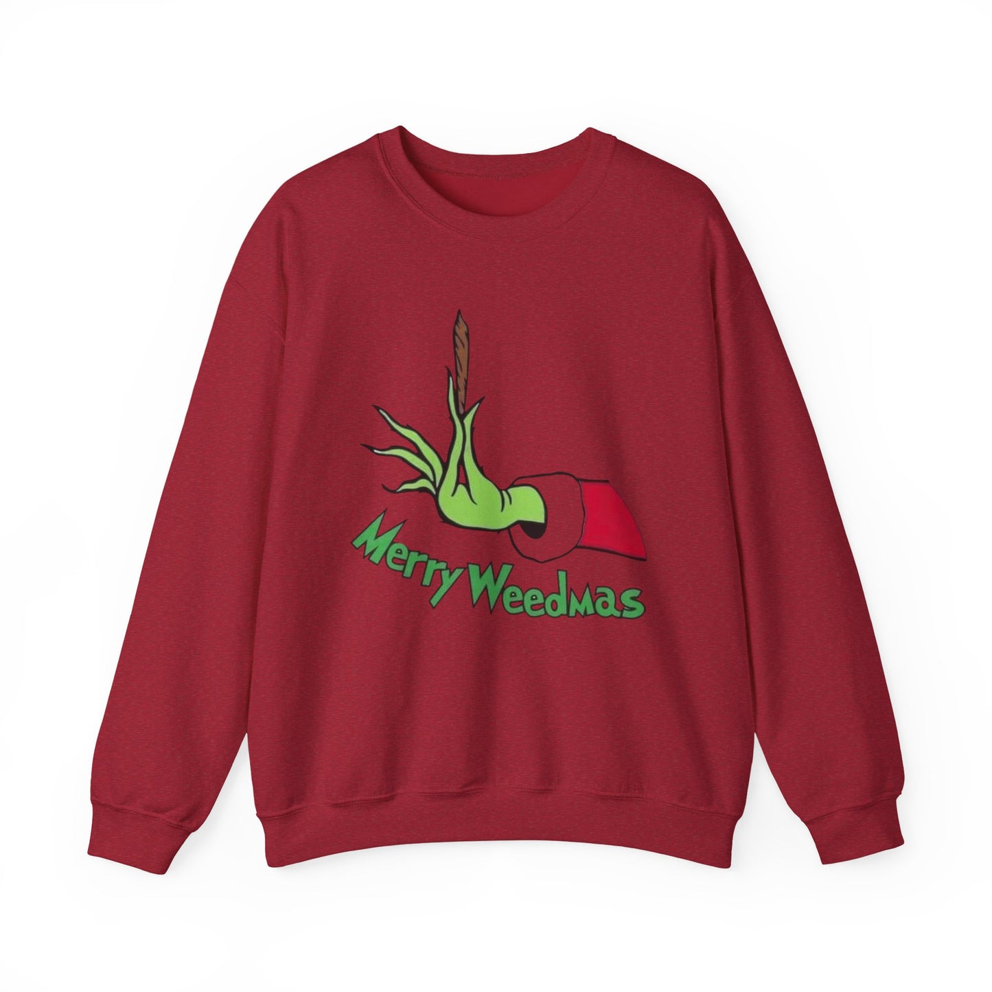 Merry Weedmas The Grinch Funny Sweater NEW Heavy Blend™ Crewneck Sweatshirt