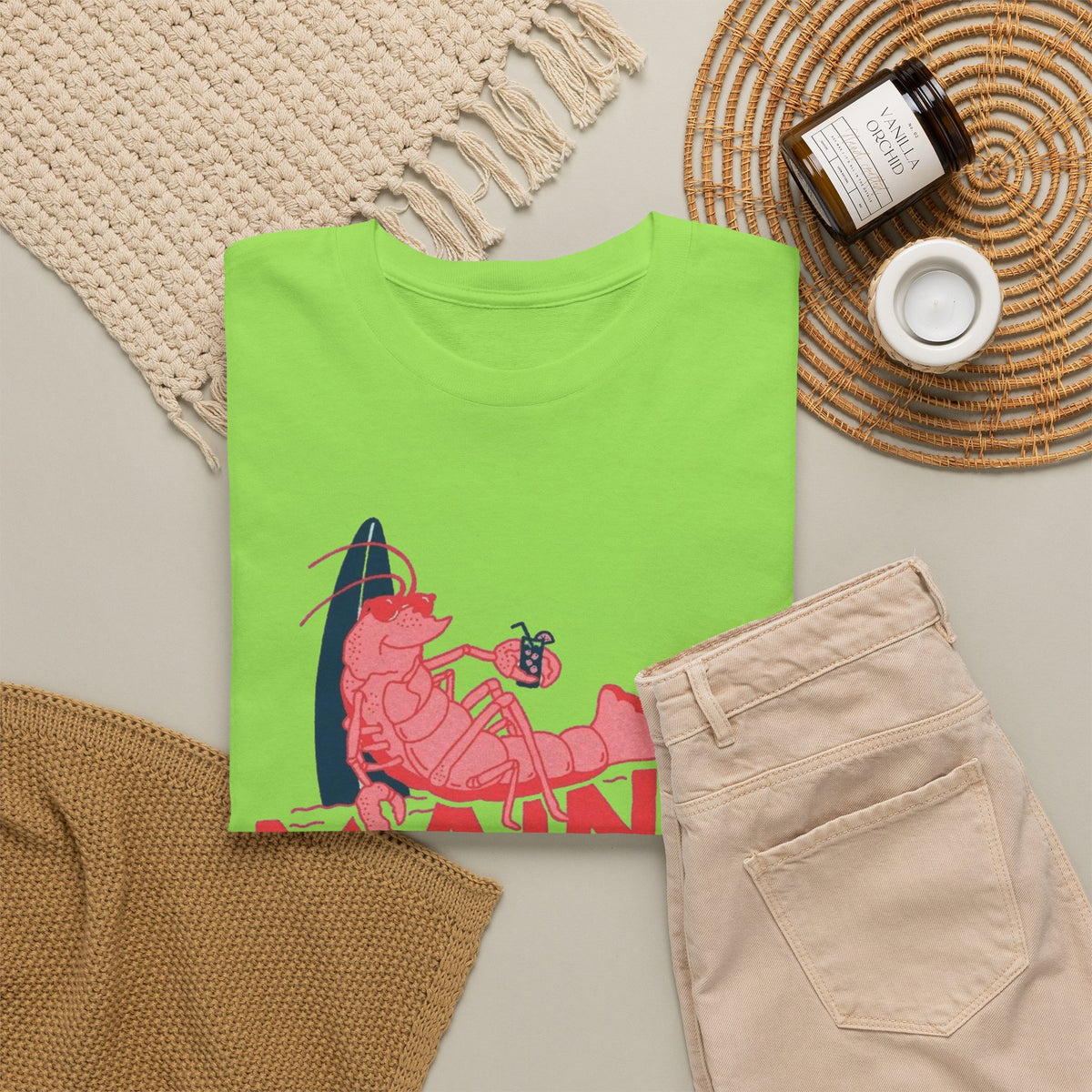 Maine York Beach Lobster Tee | Coastal Vacation Shirt Men's Graphic T Shirt