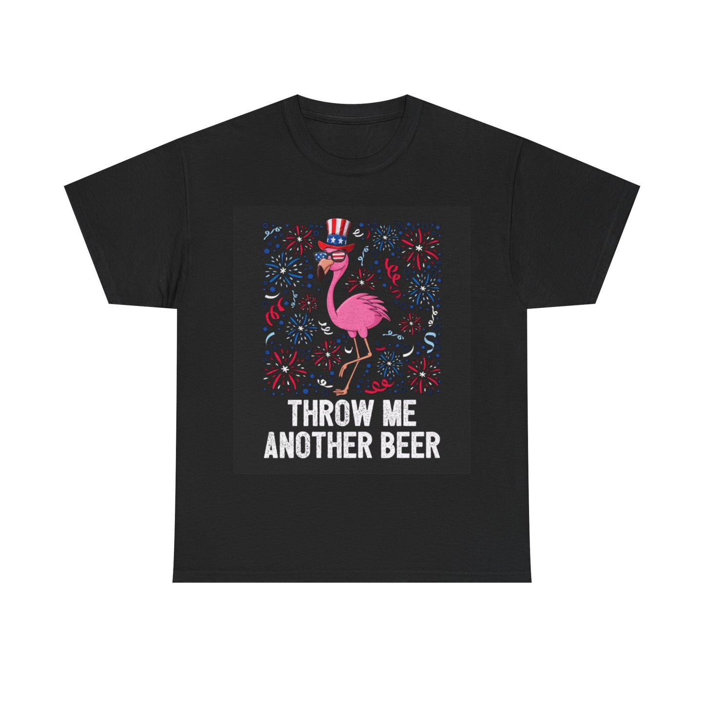 Throw Me A Beer Tshirt America July 4th USA Unisex Heavy Cotton Tee