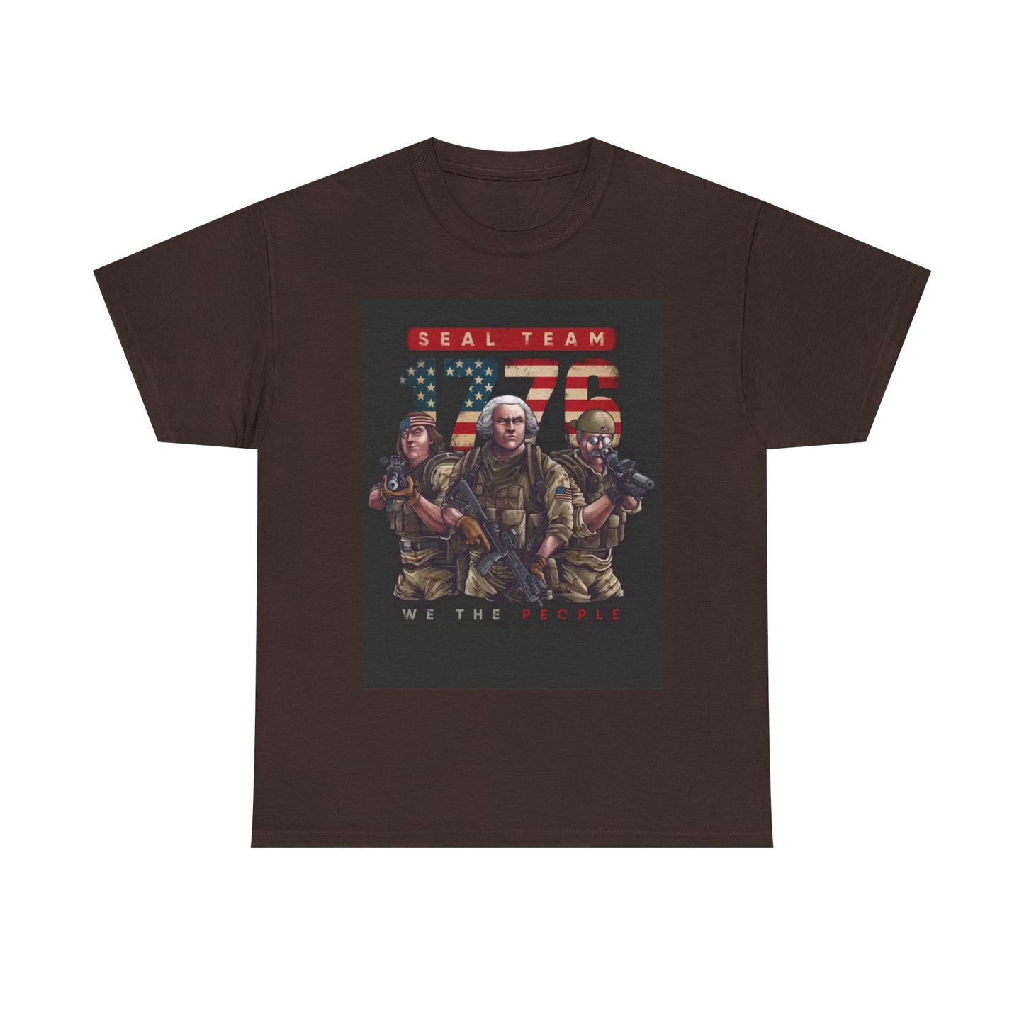 Navy Seals Team Tshirt 1776 America July 4th Flag Unisex Heavy Cotton Tee