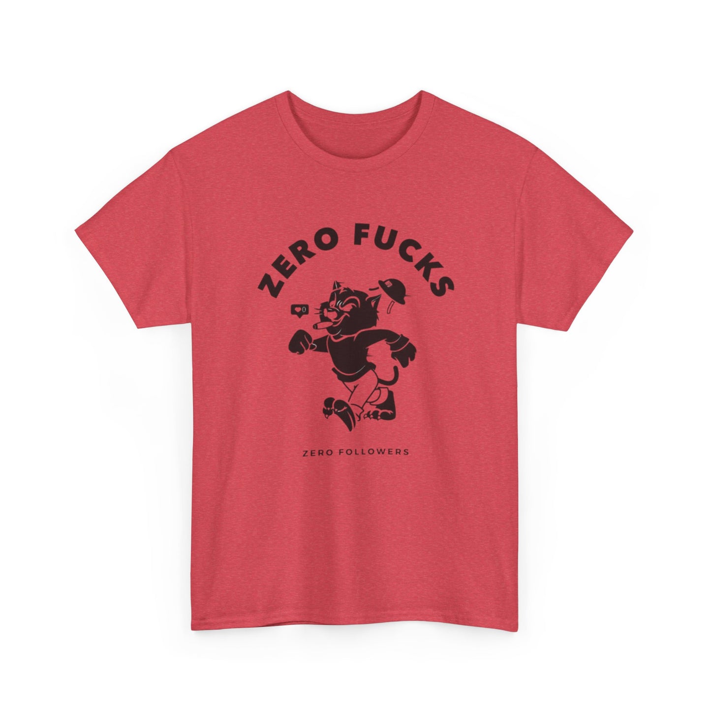 No Cares Zero Followers Graphic T Shirt Unisex Heavy Cotton Tee
