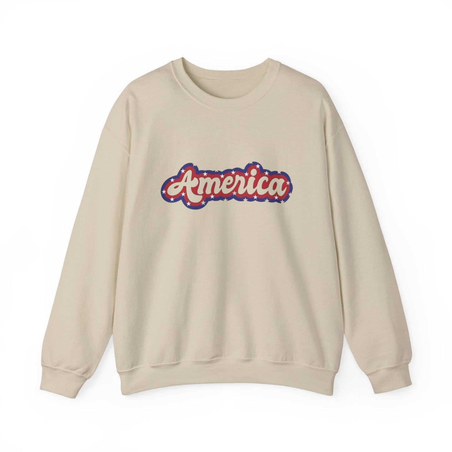 America Graphic Retro Sweater NEW Unisex Heavy Blend™ Crewneck Sweatshirt