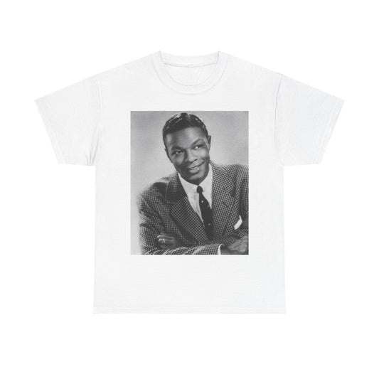 Nat King Cole Tshirt Vintage Head shot retro Unisex Heavy Cotton Tee