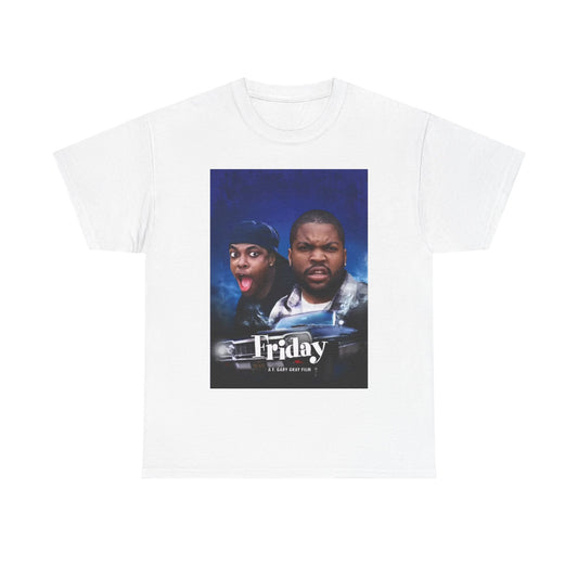 Friday Movie Poster Tshirt Ice Cube Chris Tucker Retro Unisex Heavy Cotton Tee