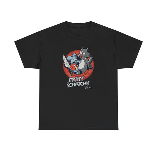 The Itchy And Scratchy Show Vintage Graphic T-Shirt Unisex Heavy Cotton Tee NEW