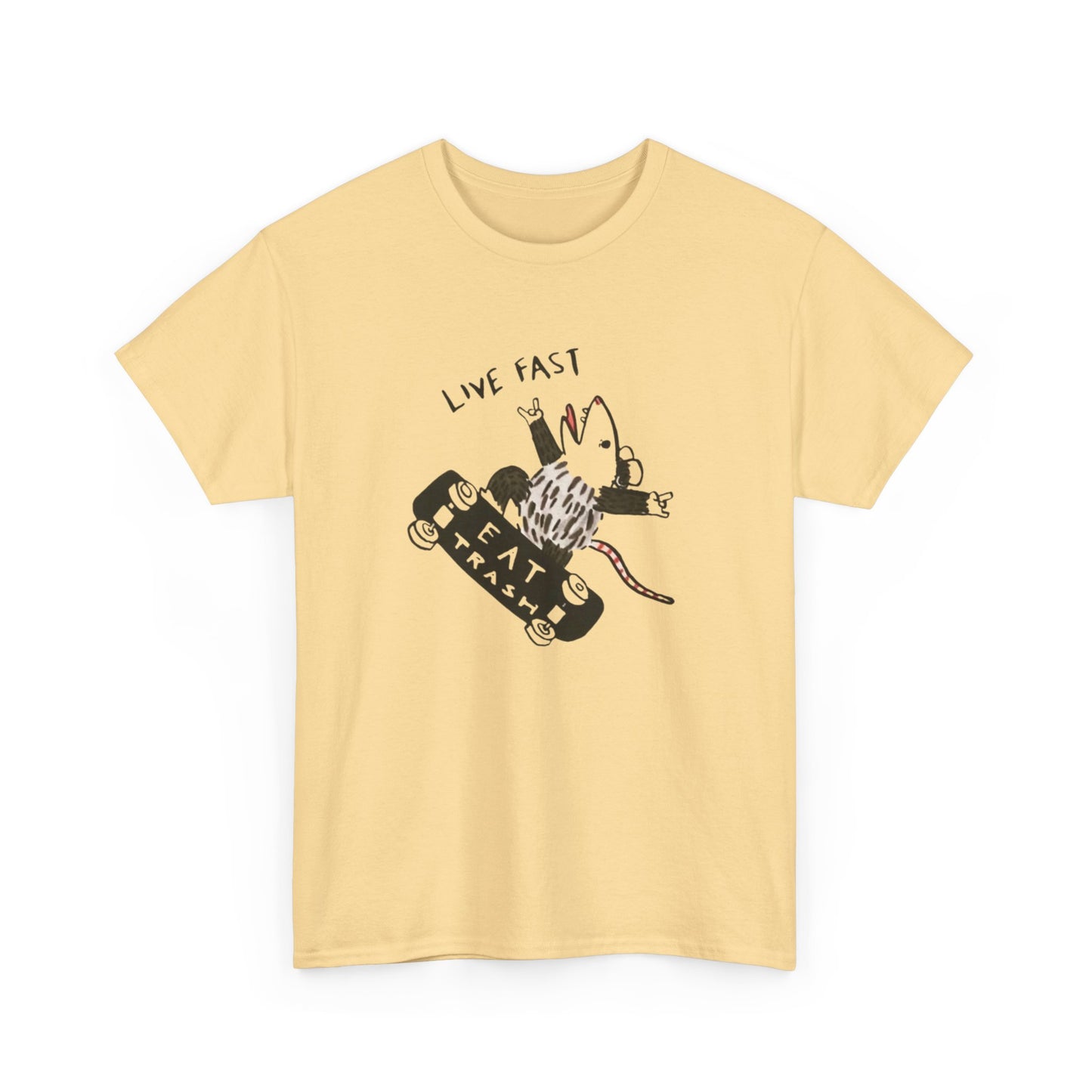 Live Fast Eat Trash Graphic T Shirt Unisex Heavy Cotton Tee
