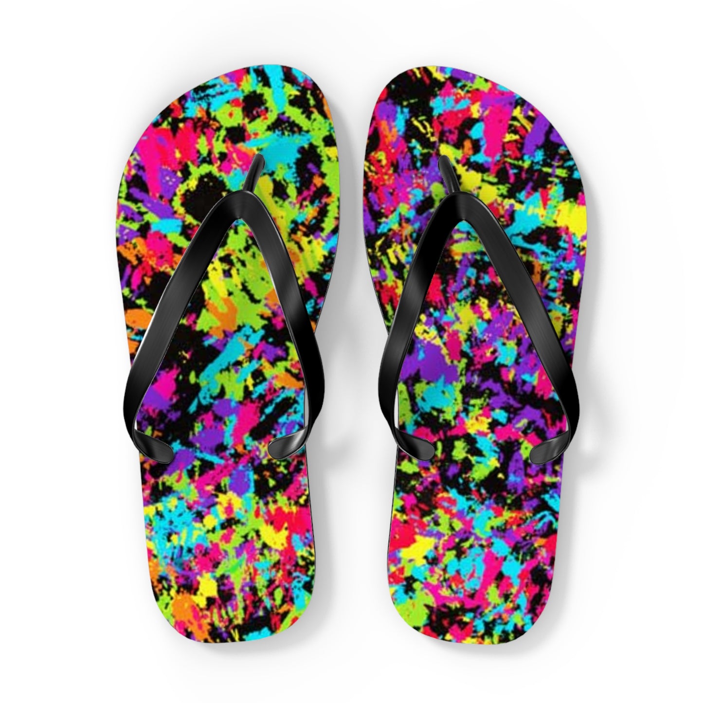 90s Retro Paint Flip Flops, Sandals Slides, Summer Footwear, Brand New