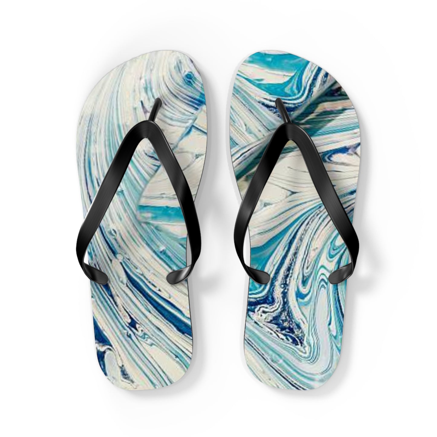 Turquoise Marble Sandals, Beach Shoes, Vacation Flip Flops, Pool Slides
