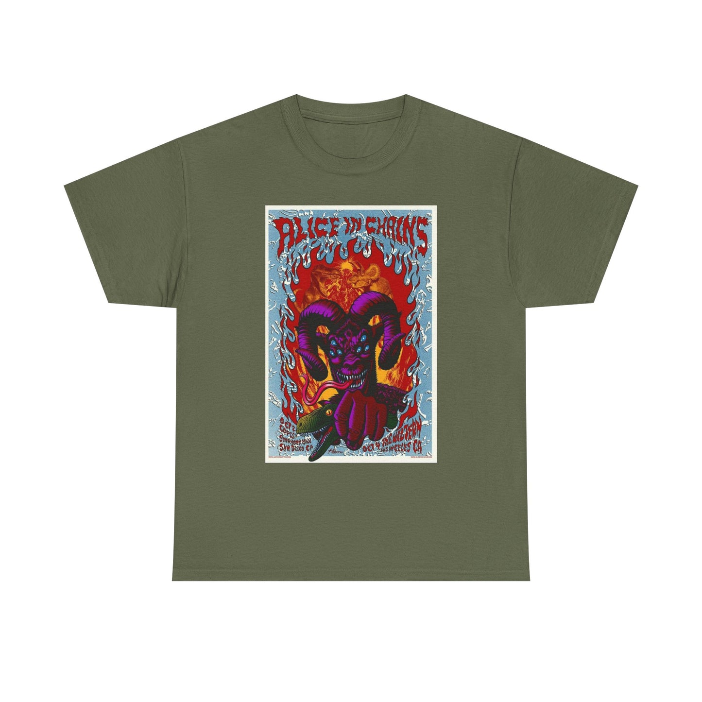 Alice In Chains Rock Band T Shirt Merch Poster Unisex Heavy Cotton Tee