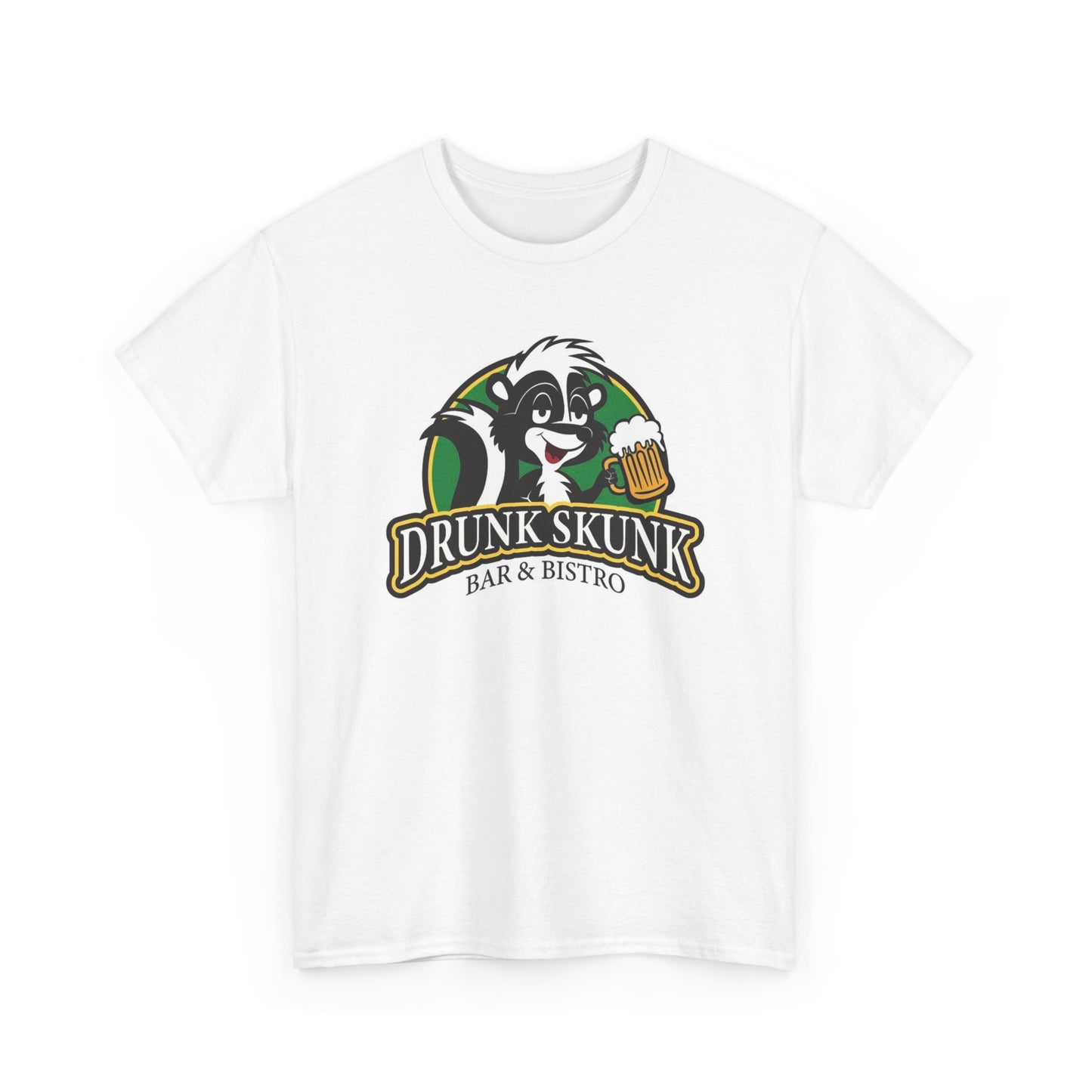 Drunk Skunk Bar Graphic T Shirt Vintage Beers Unisex Heavy Cotton Tee