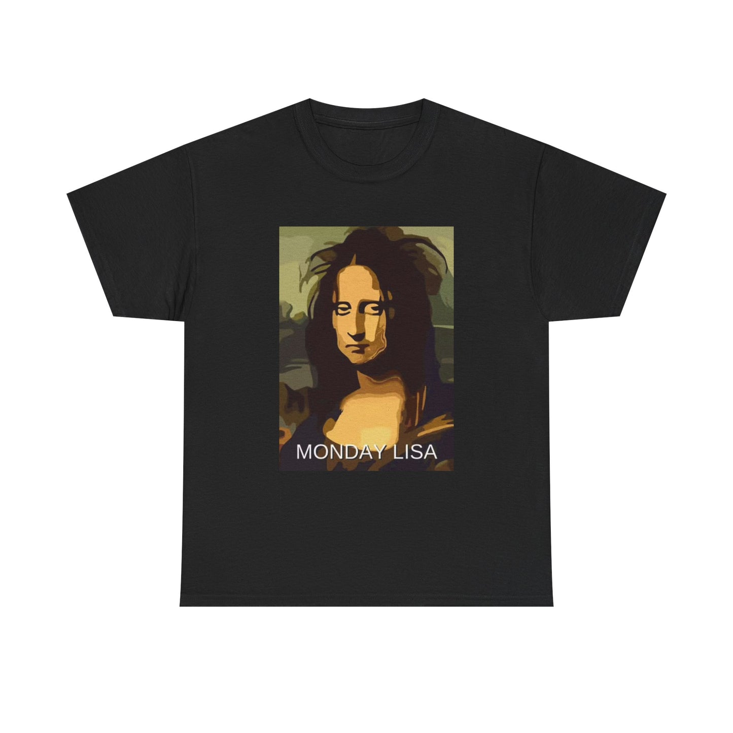 Monday Lisa Mona Lisa Painting Funny Shirt Graphic Gift Unisex Heavy Cotton Tee