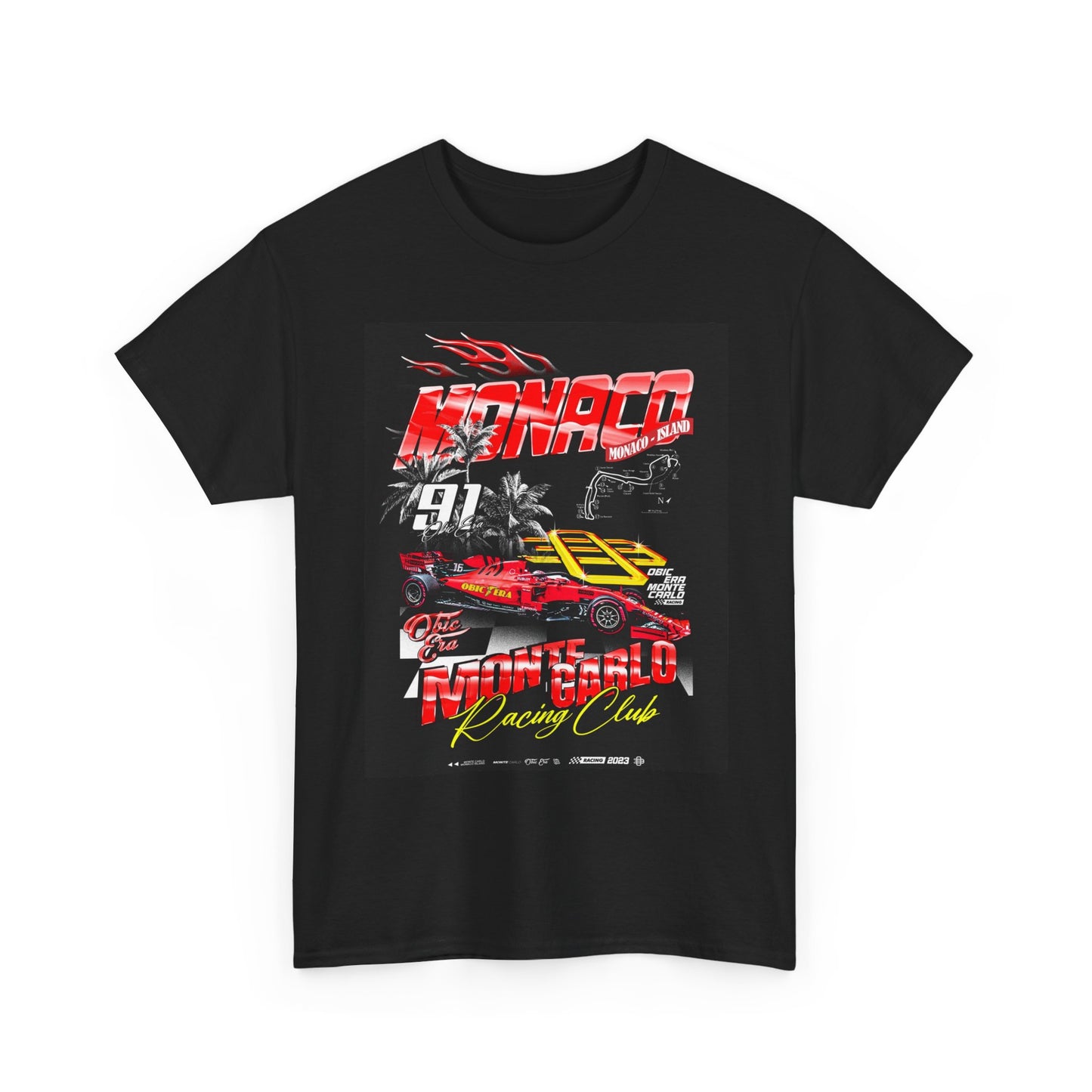 Monte Carlo Racing Club Graphic T Shirt Vintage Unisex Heavy Cotton Tee