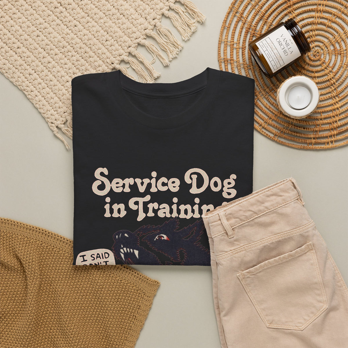 Service Dog In Training Graphic T Shirt Men's Heavy Cotton Tee
