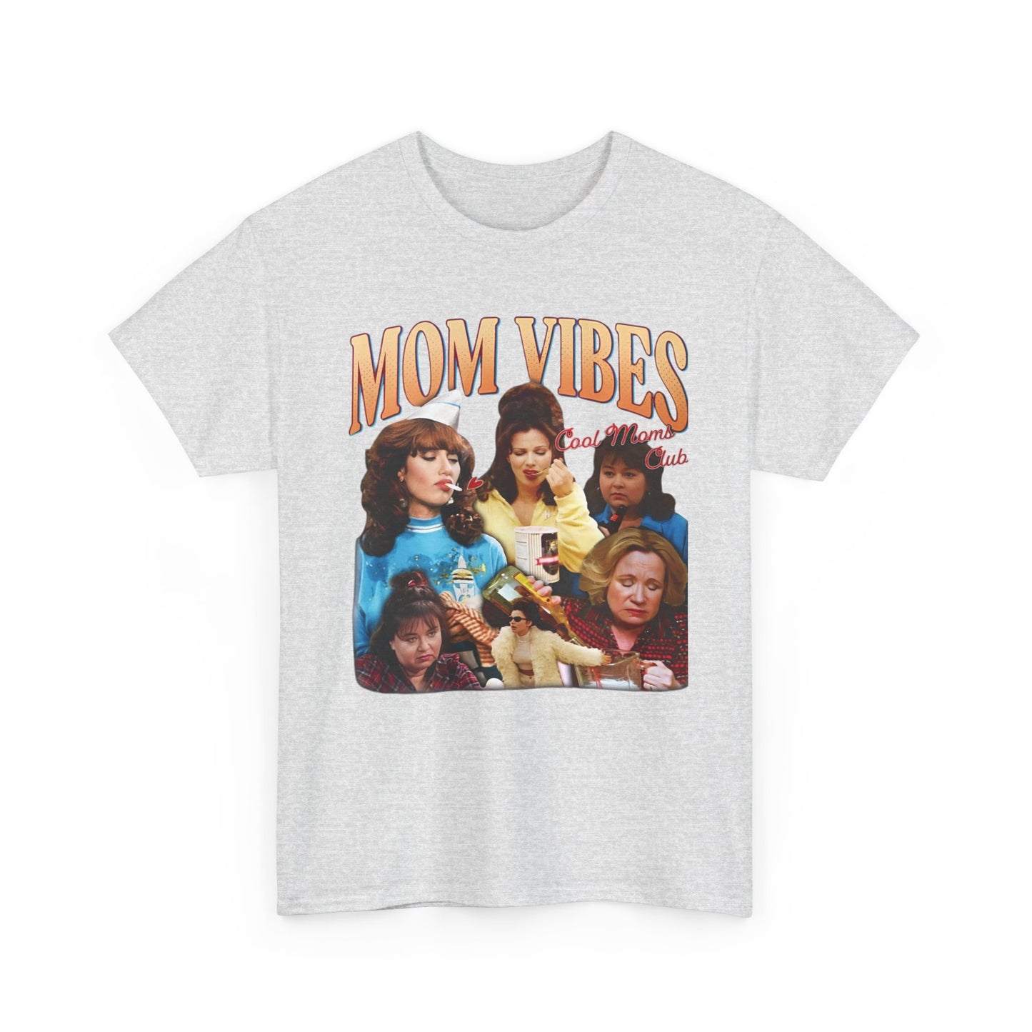Mom Vibes Retro Graphic T Shirt Vintage Womens Funny 90s Cotton Tee