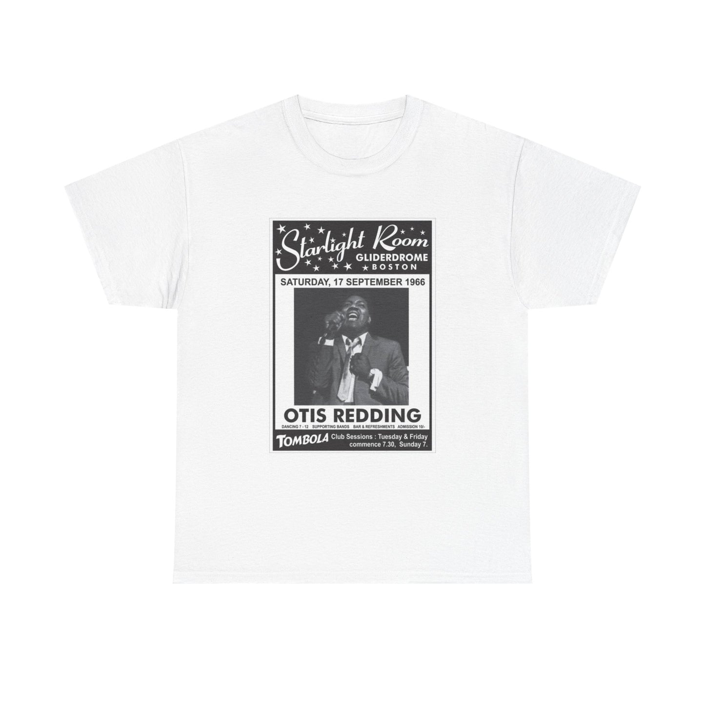 Otis Redding Tshirt The Starlight Room Boston Vintage Poster Unisex Heavy Cotton