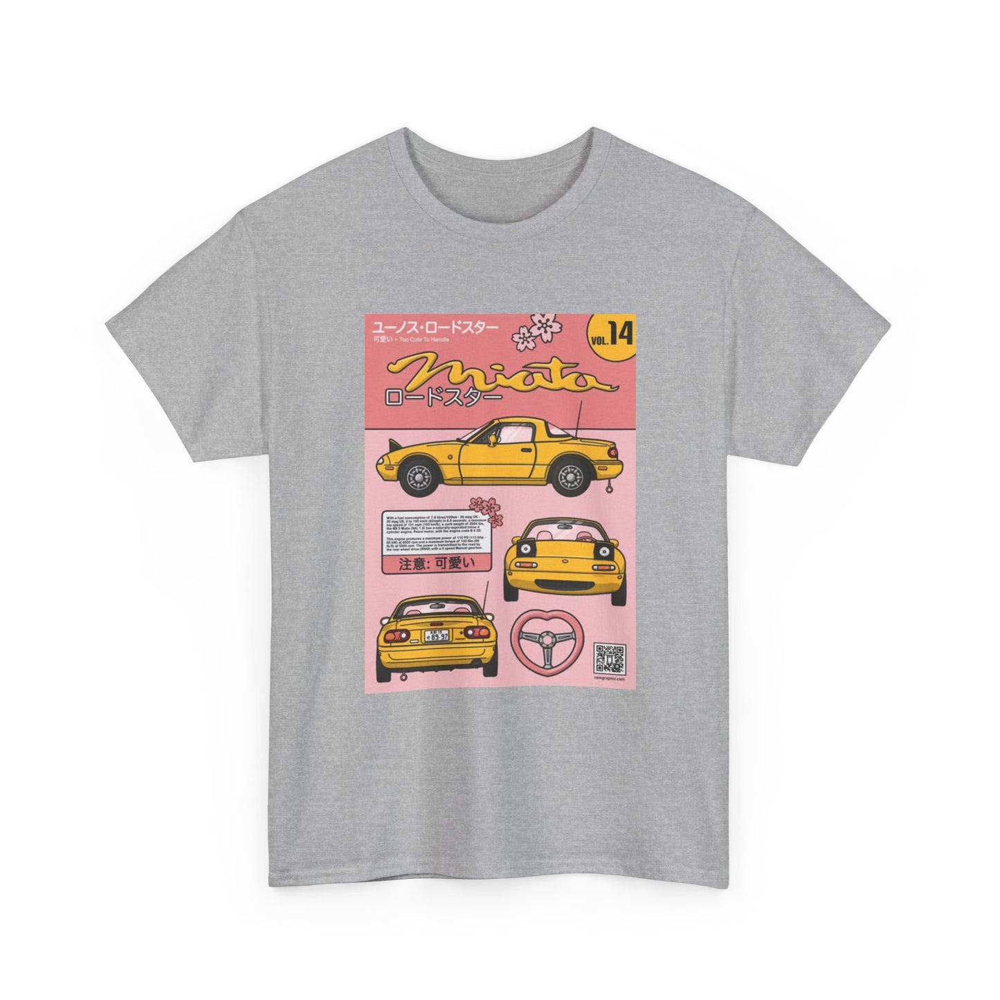 Mazda Miata Tshirt JDM Graphic Anime Cute Unisex Heavy Cotton Tee