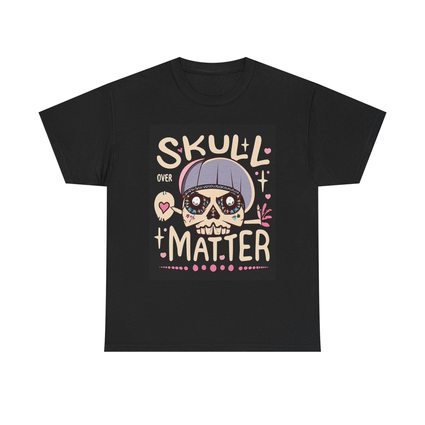 Skull Over Matter Graphic T Shirt Vintage Unisex Heavy Cotton Tee