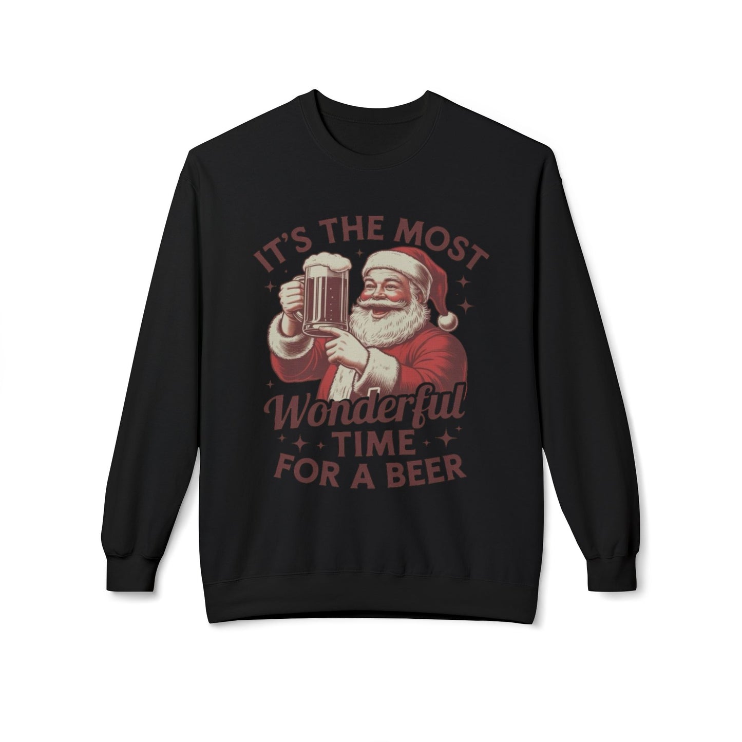 Christmas Beer Sweater NEW Unisex Fleece Crewneck Sweatshirt Funny NEW