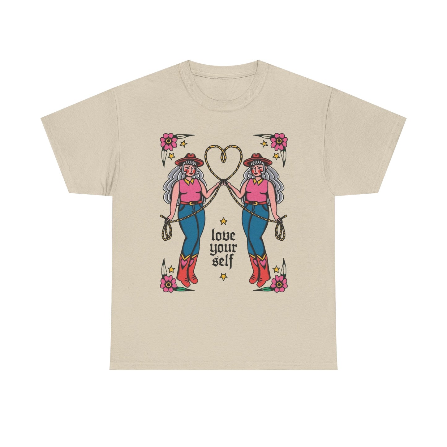 Love Yourself Cowgirl Graphic T-Shirt Unisex Heavy Cotton Tee Gift NEW