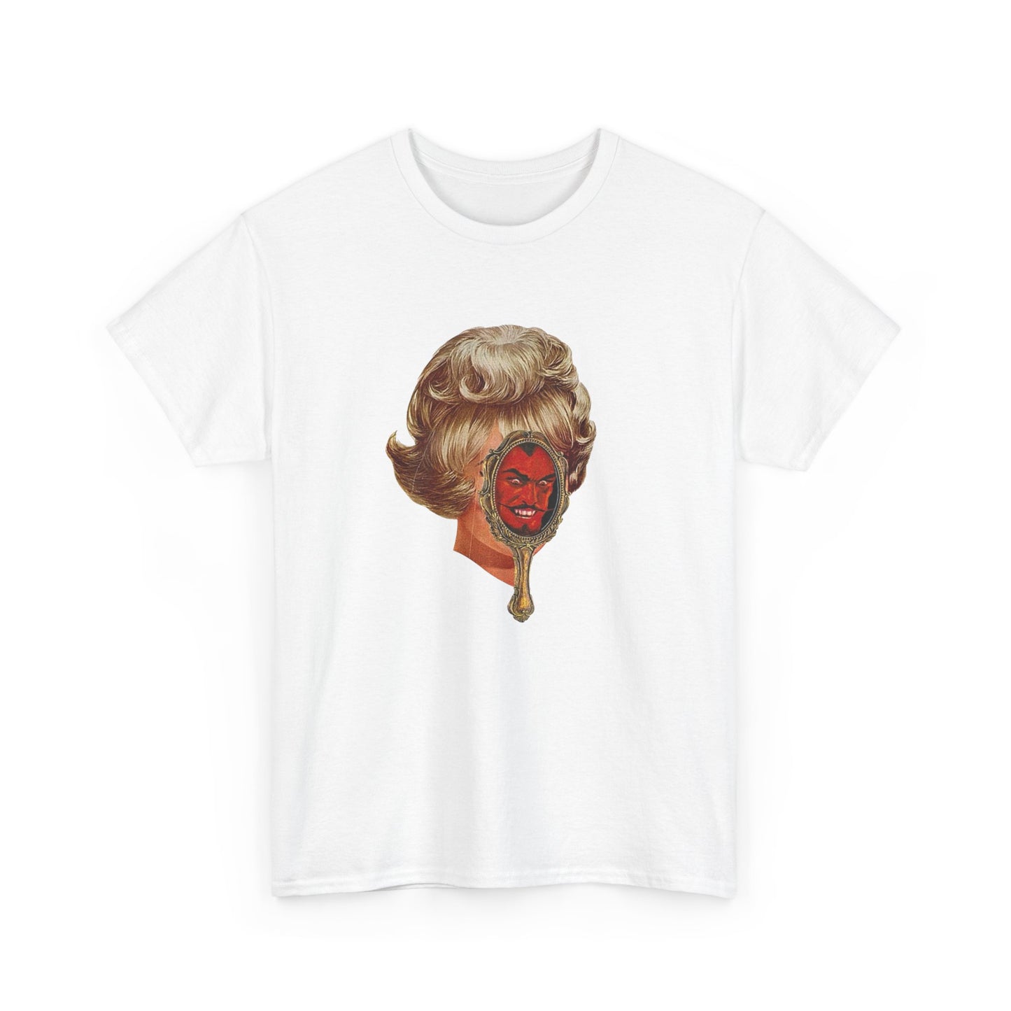 Devil In The Mirror Vintage Graphic T-Shirt Women's Heavy Comfy Cotton Tee