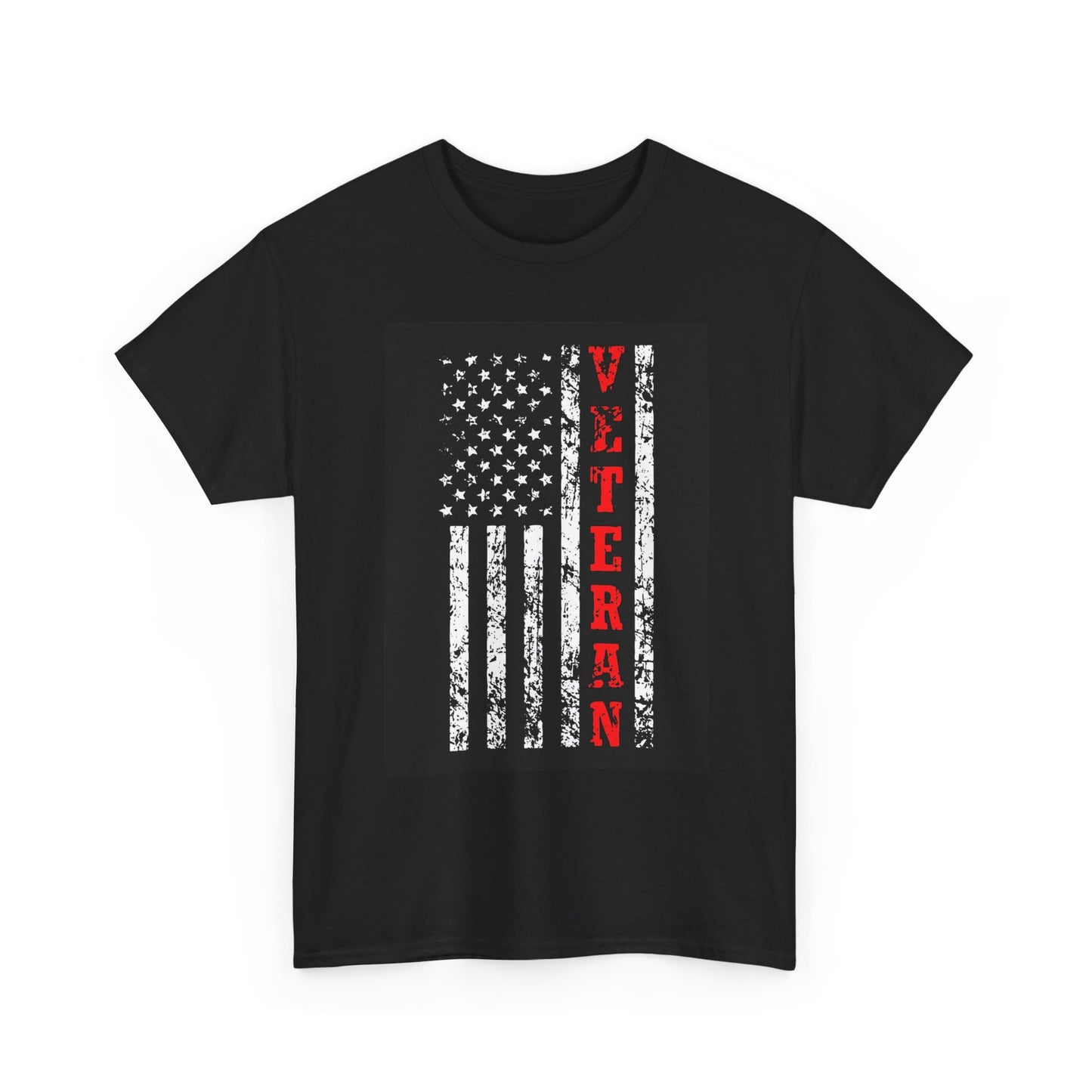American Flag Veteran Graphic T Shirt Unisex Heavy Cotton Tee