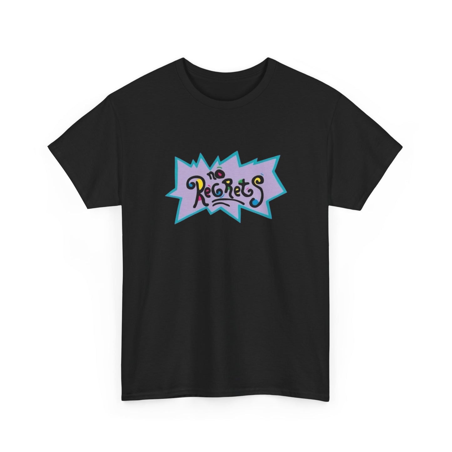 No Regrets Funny 90s Cartoon Graphic T Shirt Unisex Heavy Cotton Tee