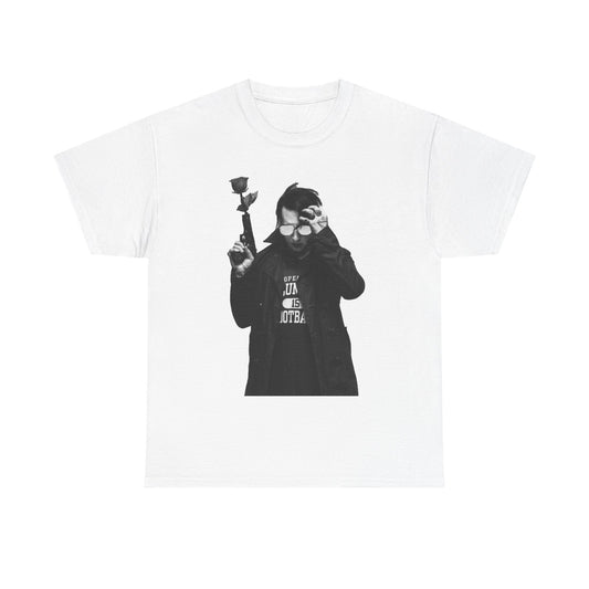 Marilyn Manson T-shirt banksy art rock retro Unisex Heavy Cotton Tee