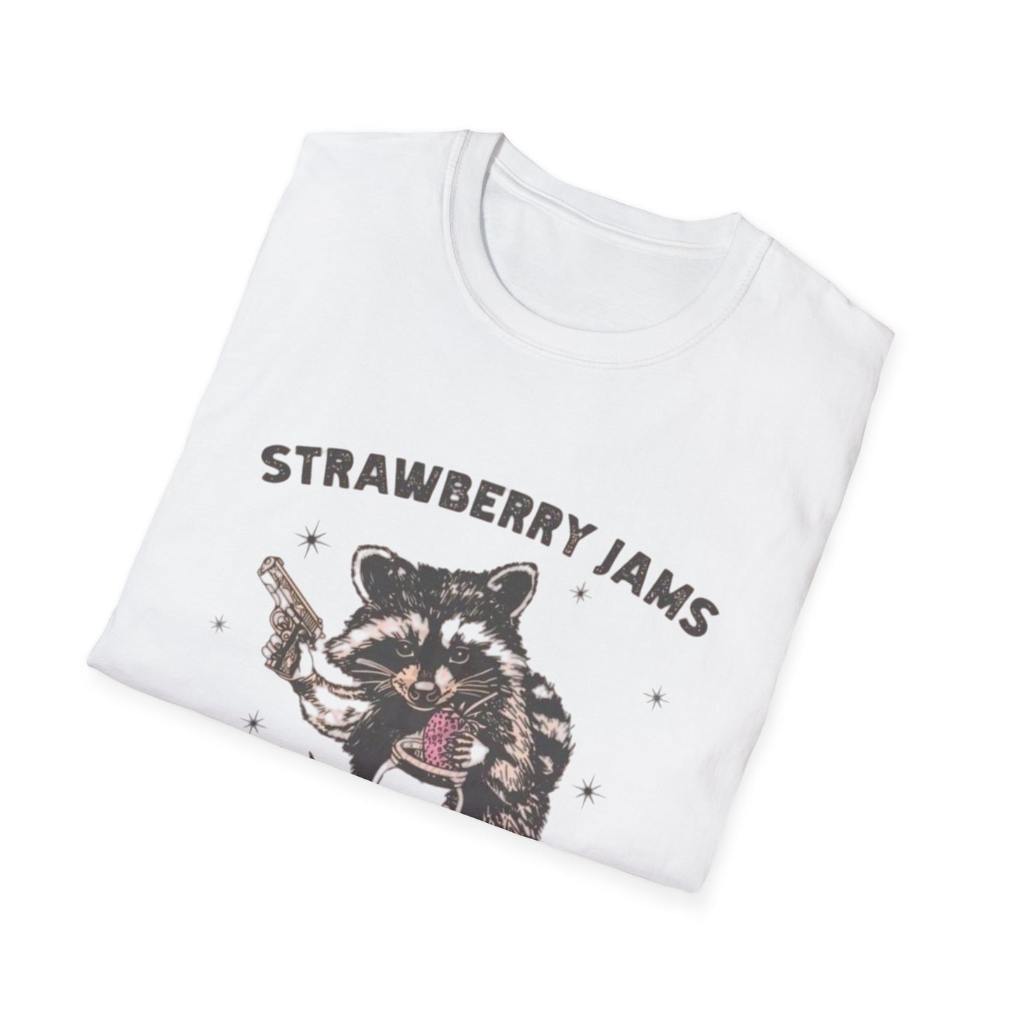 Strawberry Jams But My Glock Dont Graphic T Shirt Funny Joke Unisex Softstyle