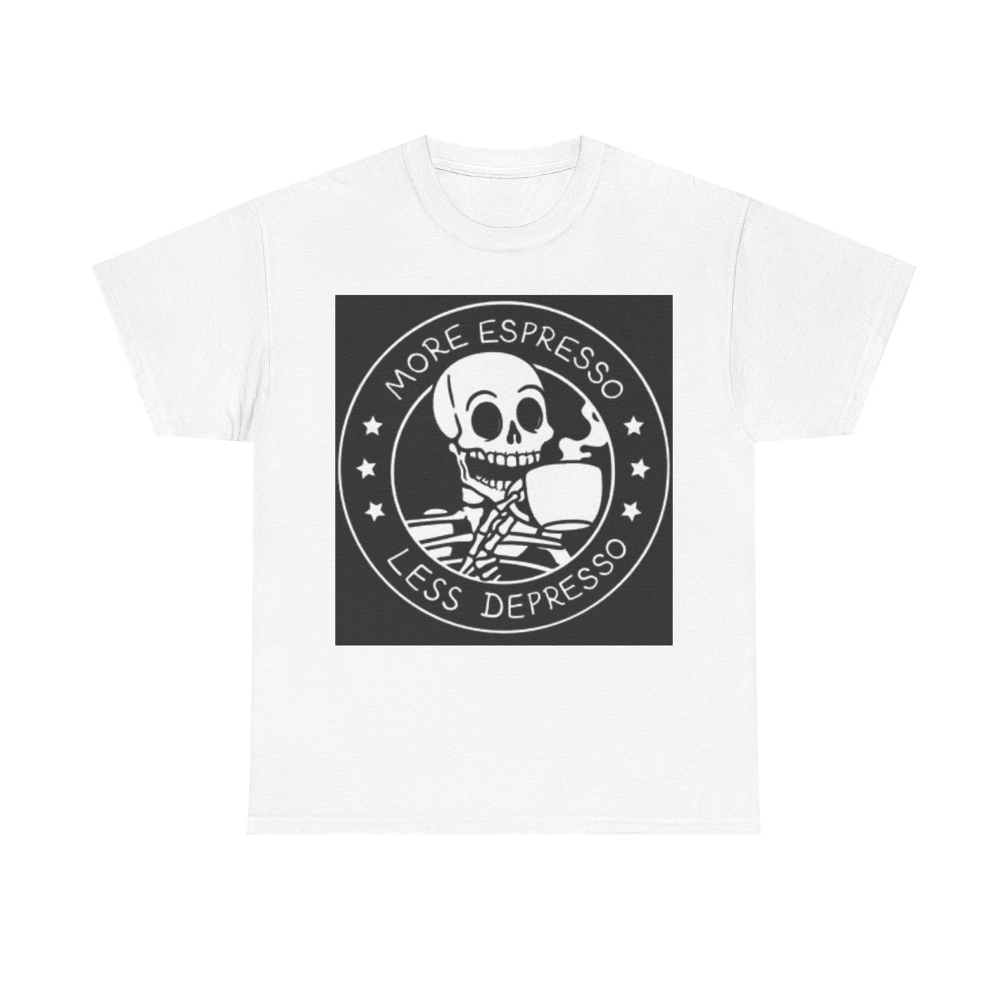More Espresso Shirt Funny Skeleton Graphic Coffee Lover Unisex Heavy Cotton Tee