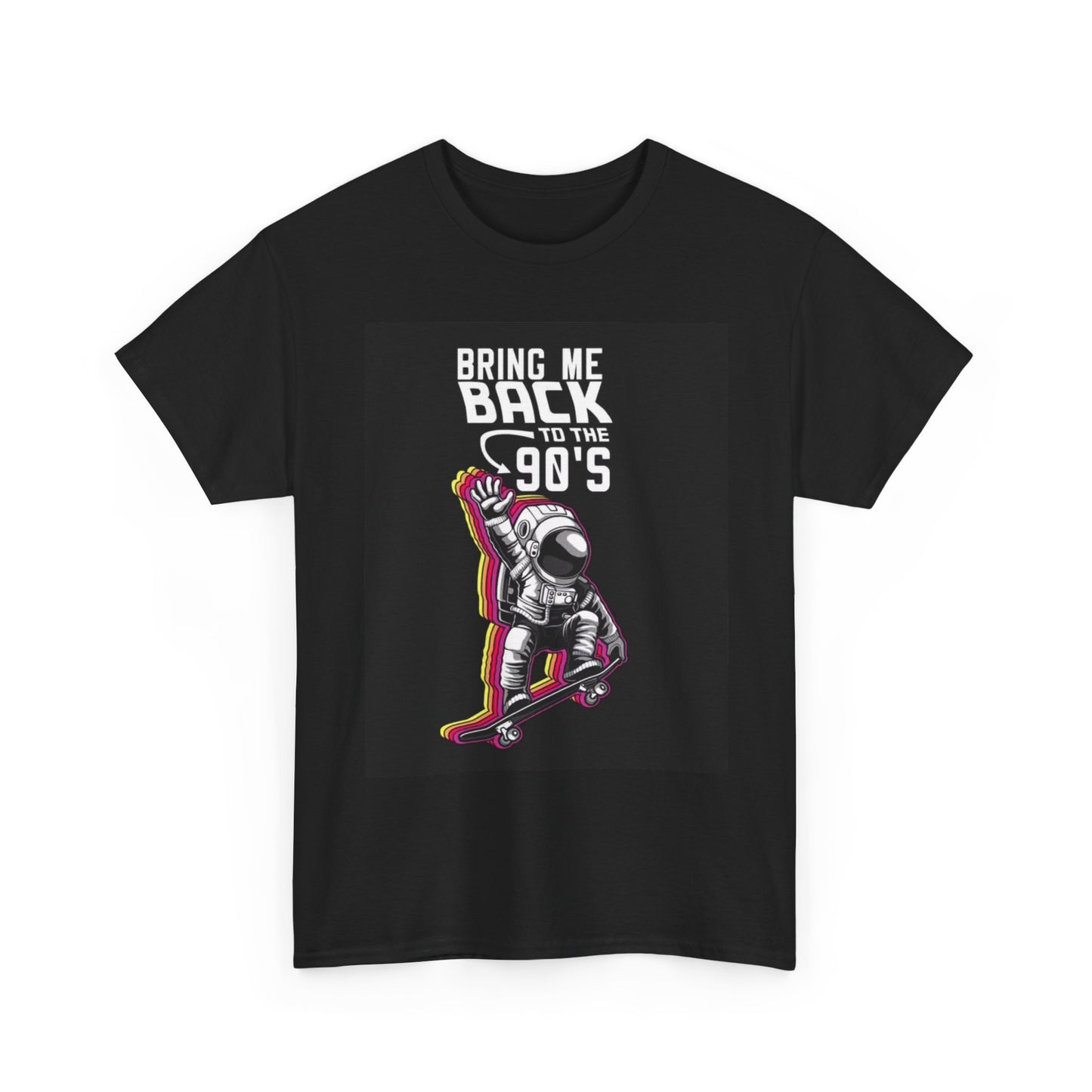 Back To the 90s Tshirt Funny Astronaut skateboarding Unisex Heavy Cotton Tee