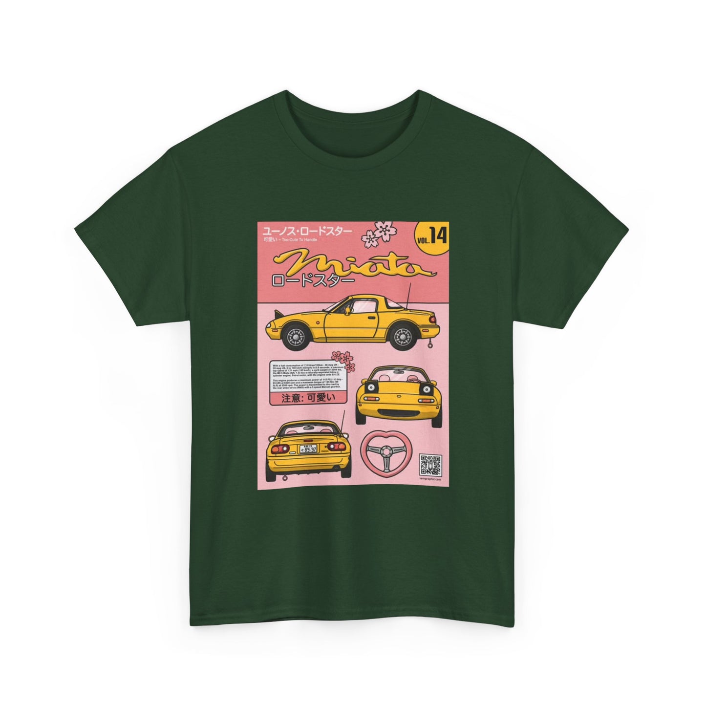 Mazda Miata Tshirt JDM Graphic Anime Cute Unisex Heavy Cotton Tee