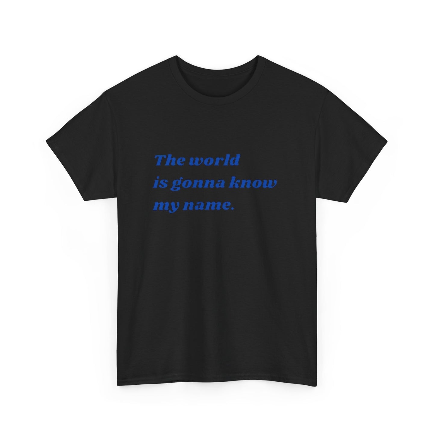 The World Is Gonna Know My Name Graphic T Shirt NEW ADULT Heavy Cotton Tee