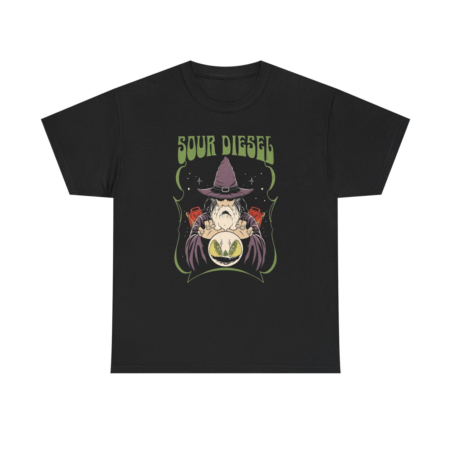 Sour Diesel Strain Wizard Graphic T Shirt Unisex Heavy Cotton Tee