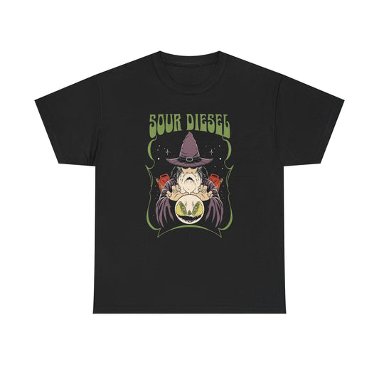 Sour Diesel Strain Wizard Graphic T Shirt Unisex Heavy Cotton Tee