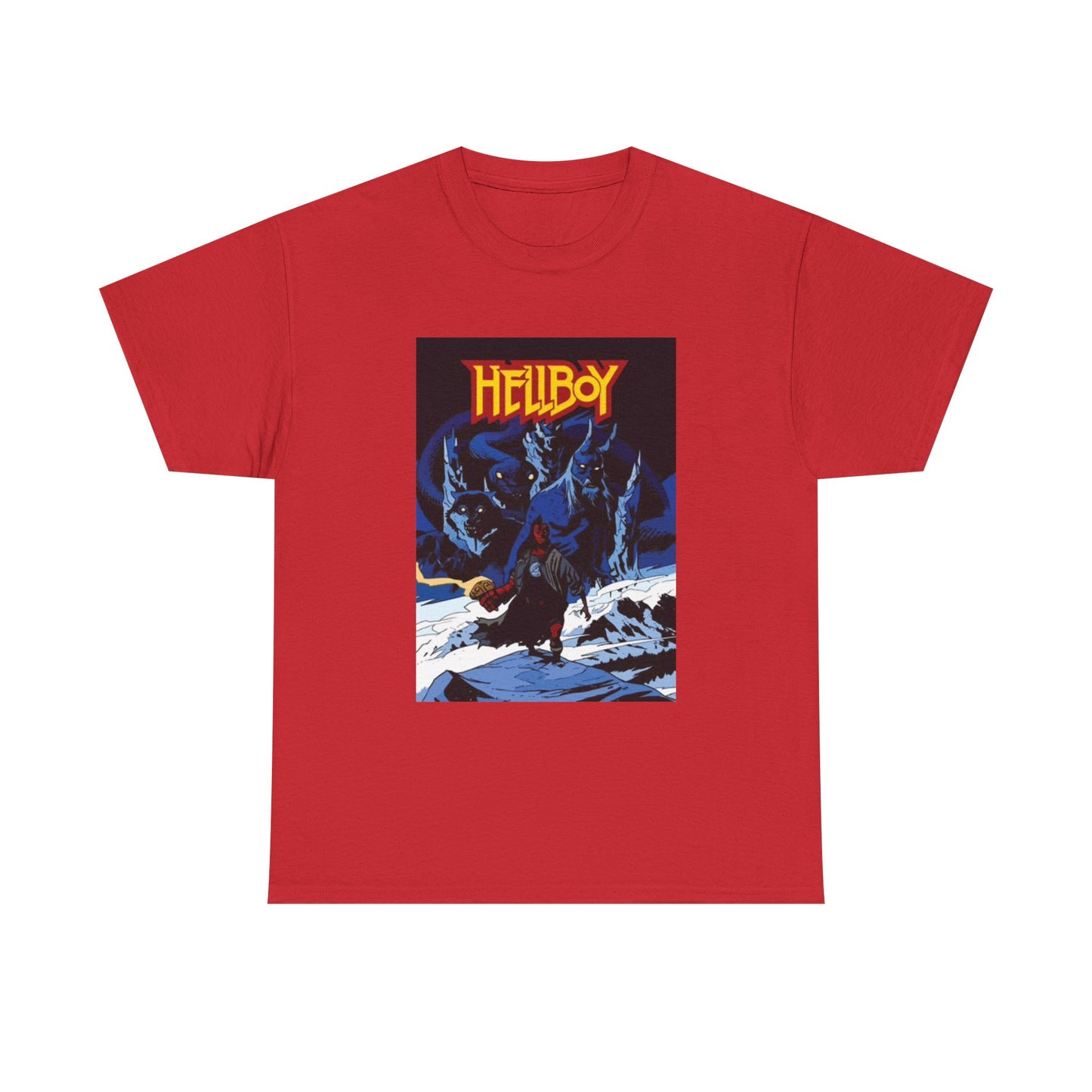 Hellboy Movie Poster Shirt Retro Cartoon Graphic Unisex Heavy Cotton Tee