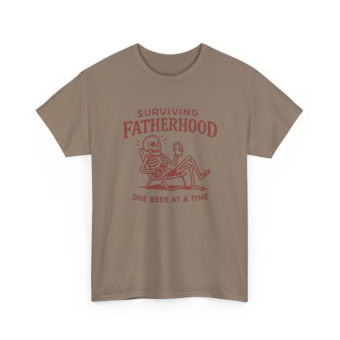 Surviving Fatherhood One Beer At A Time Graphic T Shirt Unisex Heavy Cotton Tee