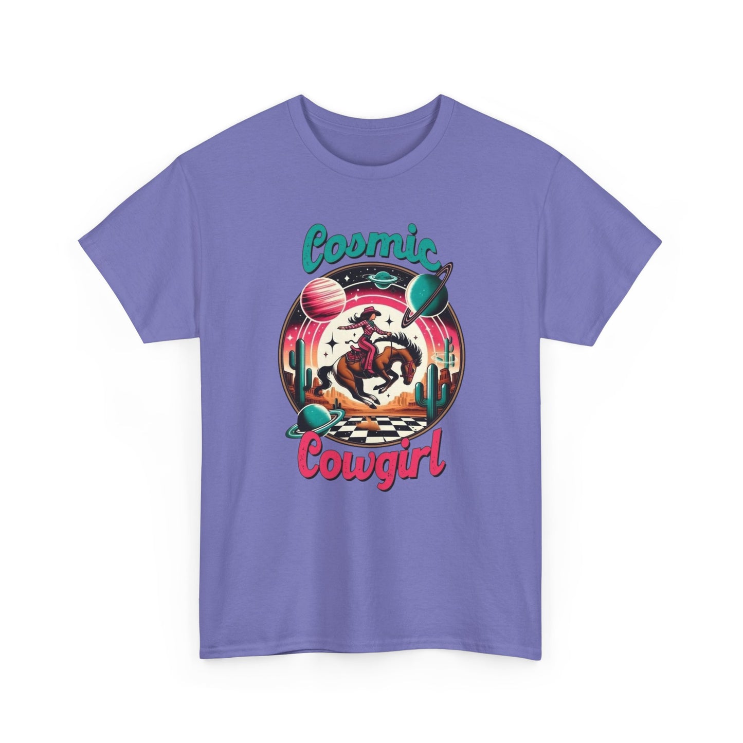 Cosmic Cowgirl Graphic T Shirt Unisex Heavy Cotton Tee