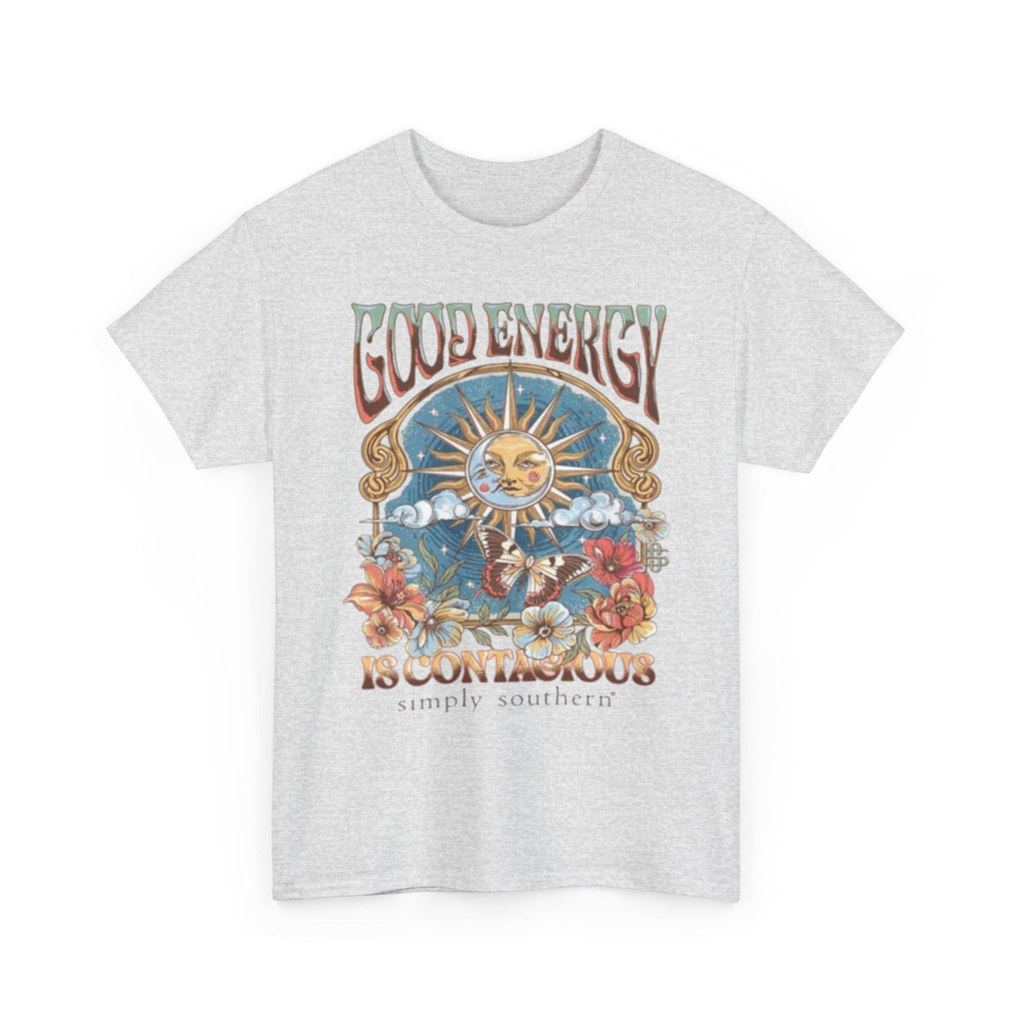 Good Energy Is Contagious Graphic T-Shirt Unisex Heavy Cotton Tee Gift NEW