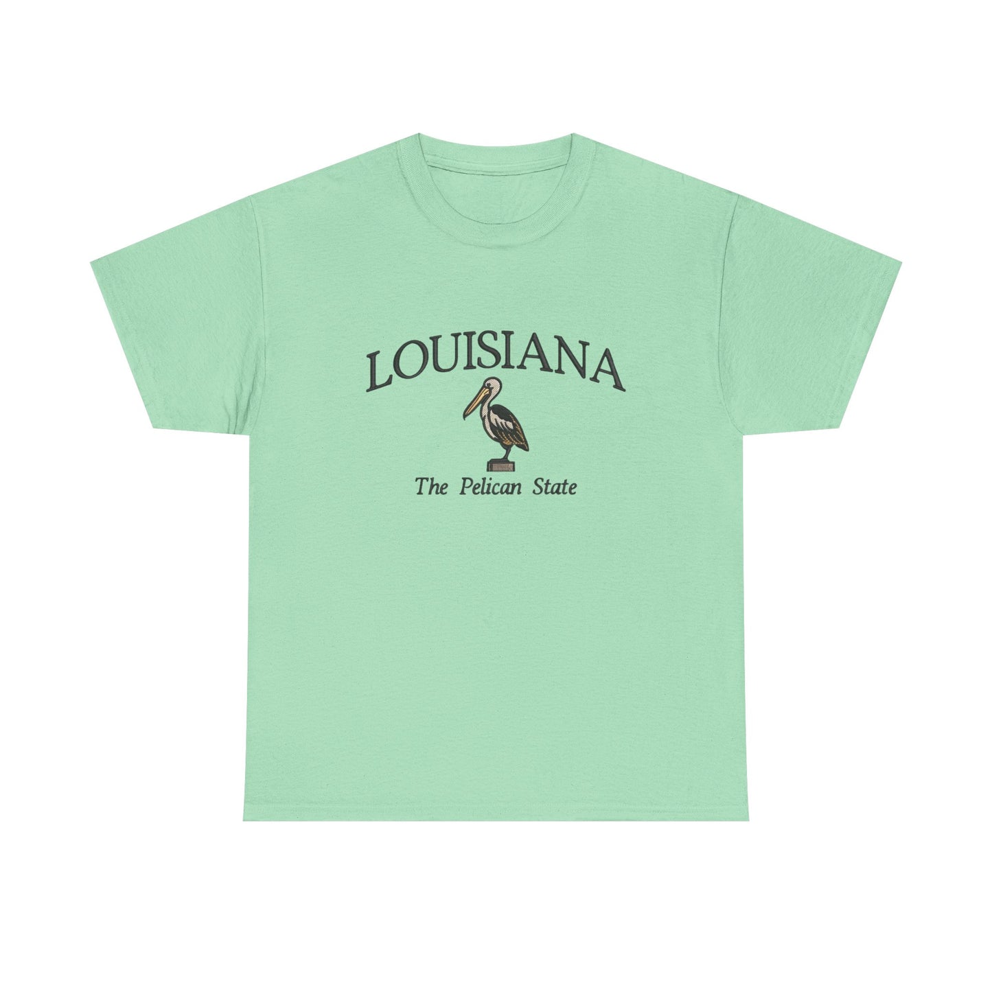 Louisiana The Pelican State Graphic T Shirt NEW Unisex Heavy Cotton Tee