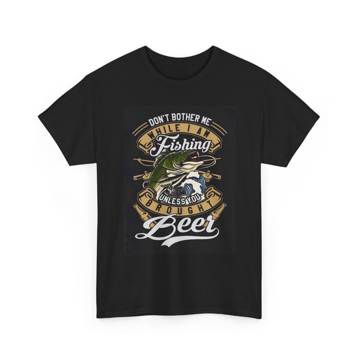Don't Bother Me While I'm Fishing Graphic T Shirt Funny Unisex Heavy Cotton Tee