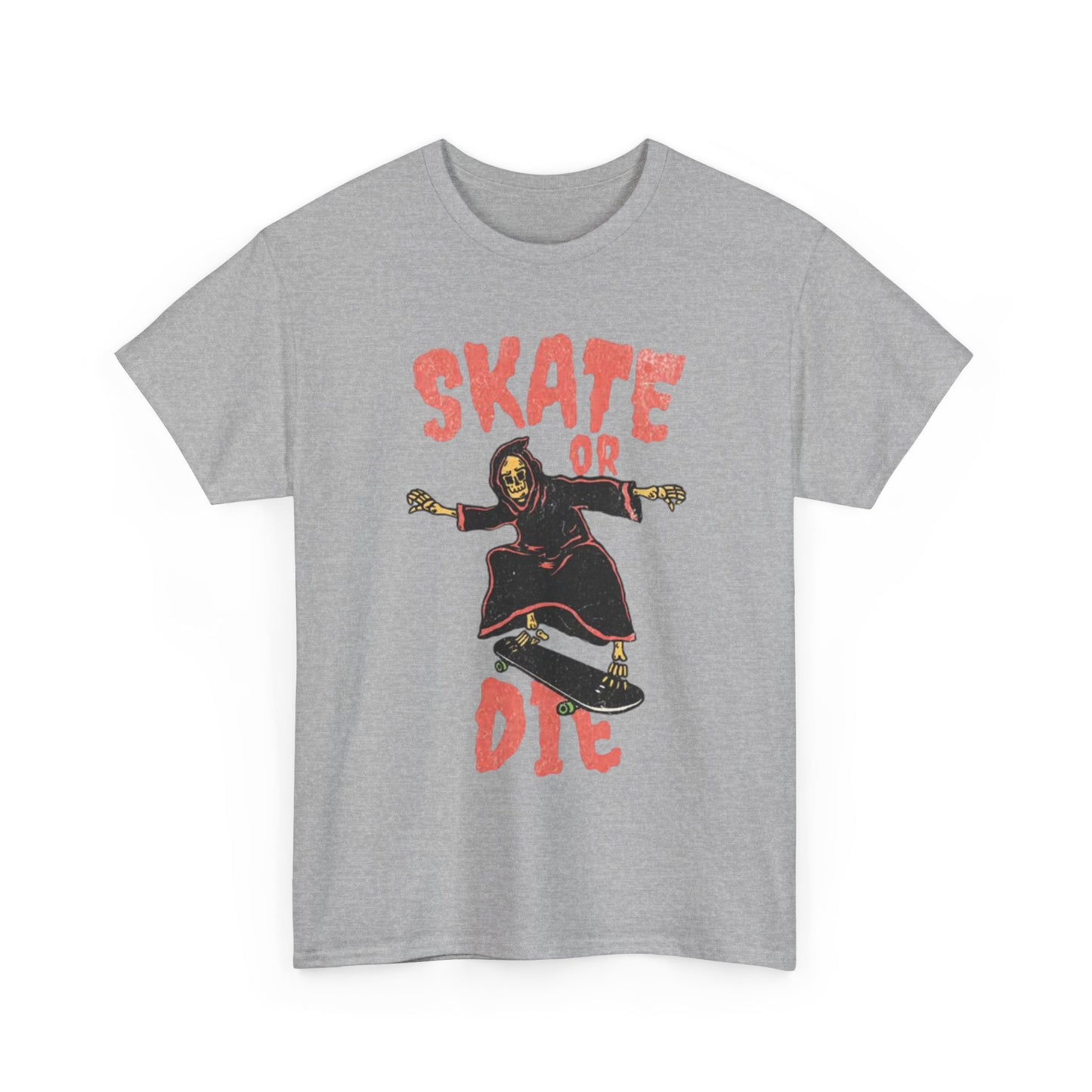 Skate Or Die Shirt Retro Skateboarding Dunks Skeleton Unisex Heavy Cotton Tee
