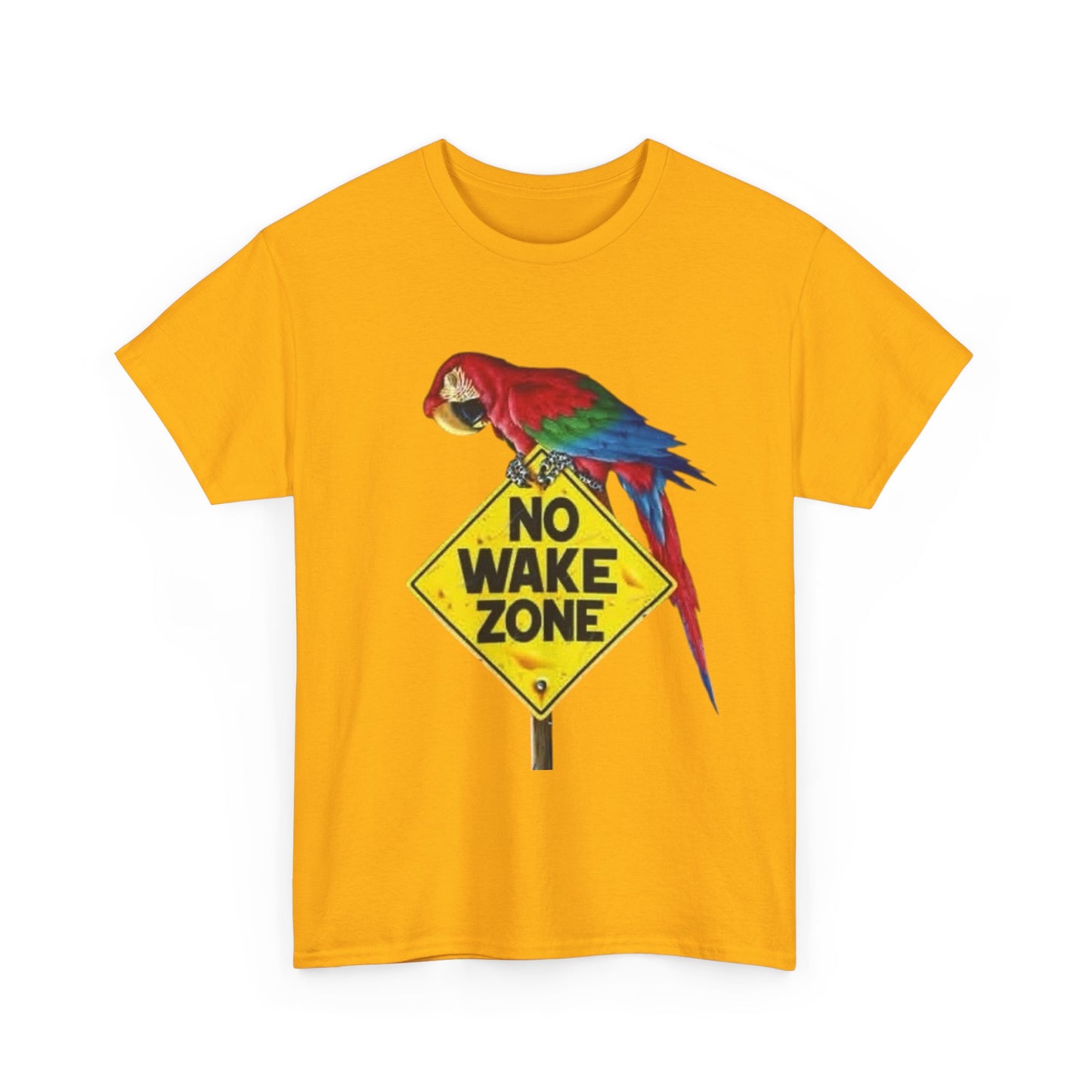 No Wake Zone Parrots Buffett Graphic T-Shirt Unisex Heavy Cotton Tee NEW